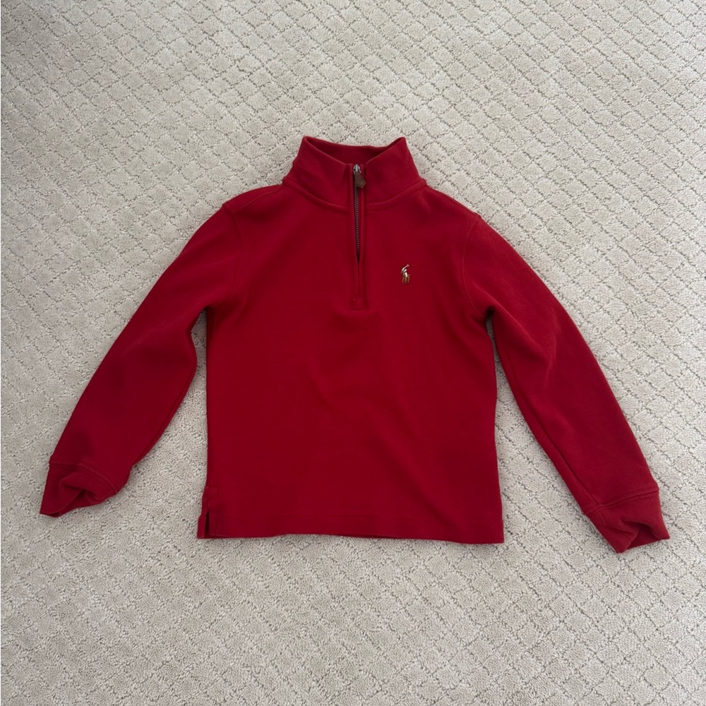 Polo by Ralph Lauren Red Kids 1/4 Zip Sweatshirt